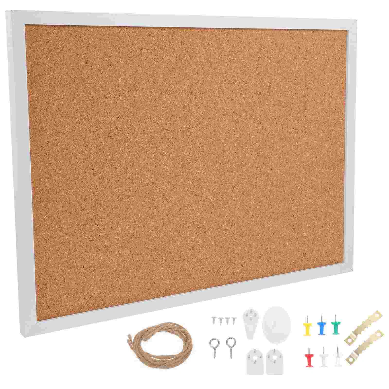 White Framed Cork Board Decorative Bulletin Thick Note for Wall Hanging Notice Wooden Large Boards Walls