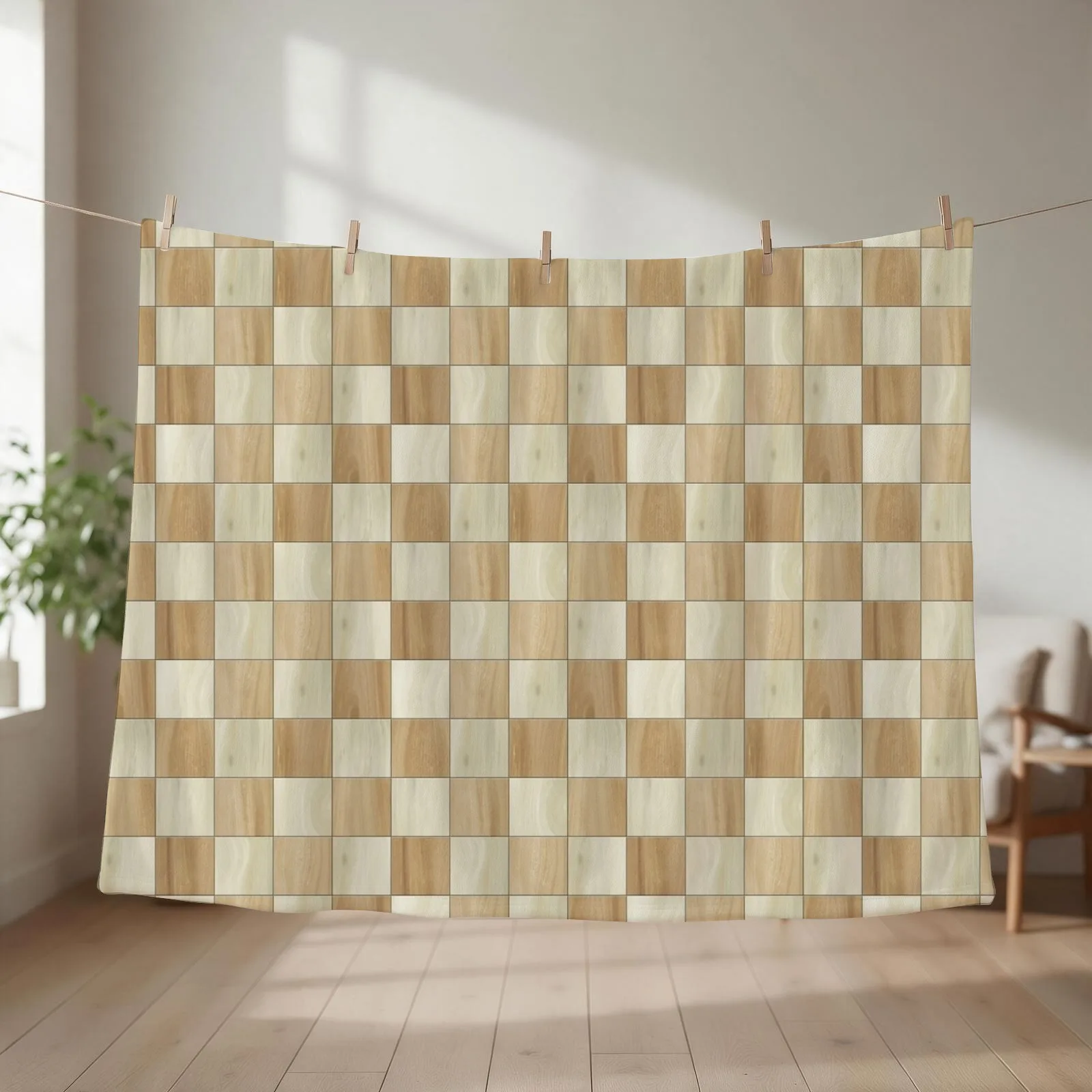 Chess board pattern Throw Blanket couch cozy soft plush fuzzy picnic outdoor blanket