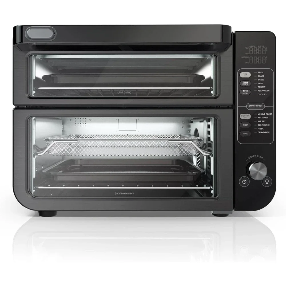 

Microwave Ovens, 13-in-1 Double Oven with FlexDoor, Rapid Top Oven, Programmable, Convection, Black, Microwave Ovens