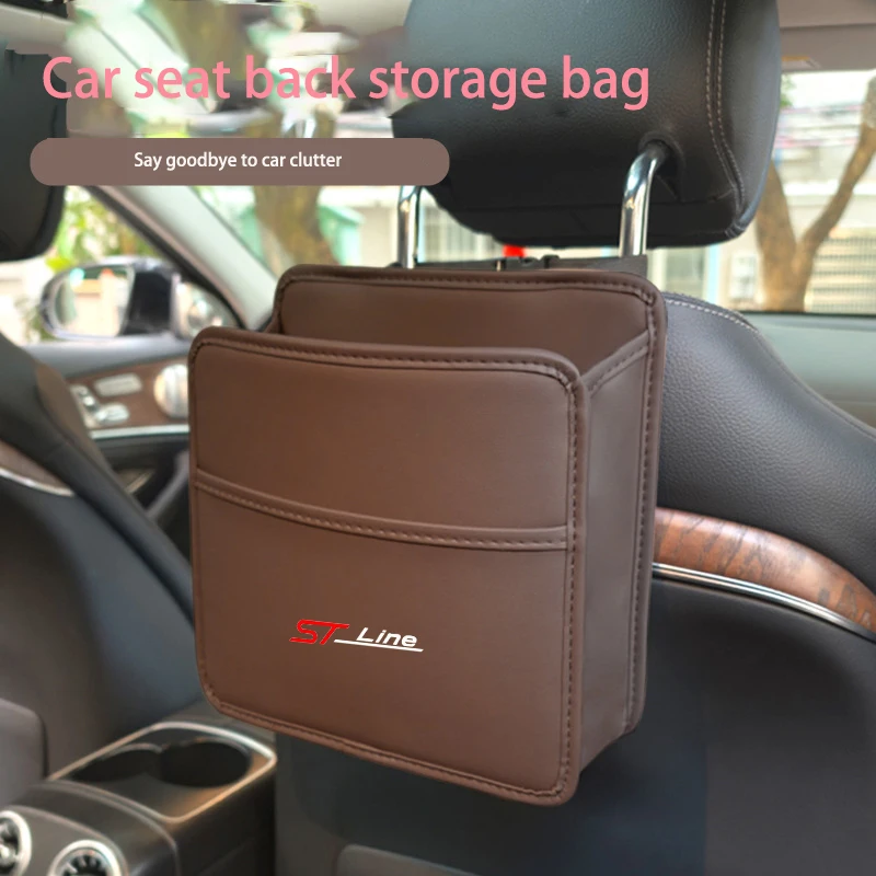 For ford st LINE stline kuga fiesta Organizer Multifunction High-Grade Leather Car Backseat Storage bag Car Interior Accessorie