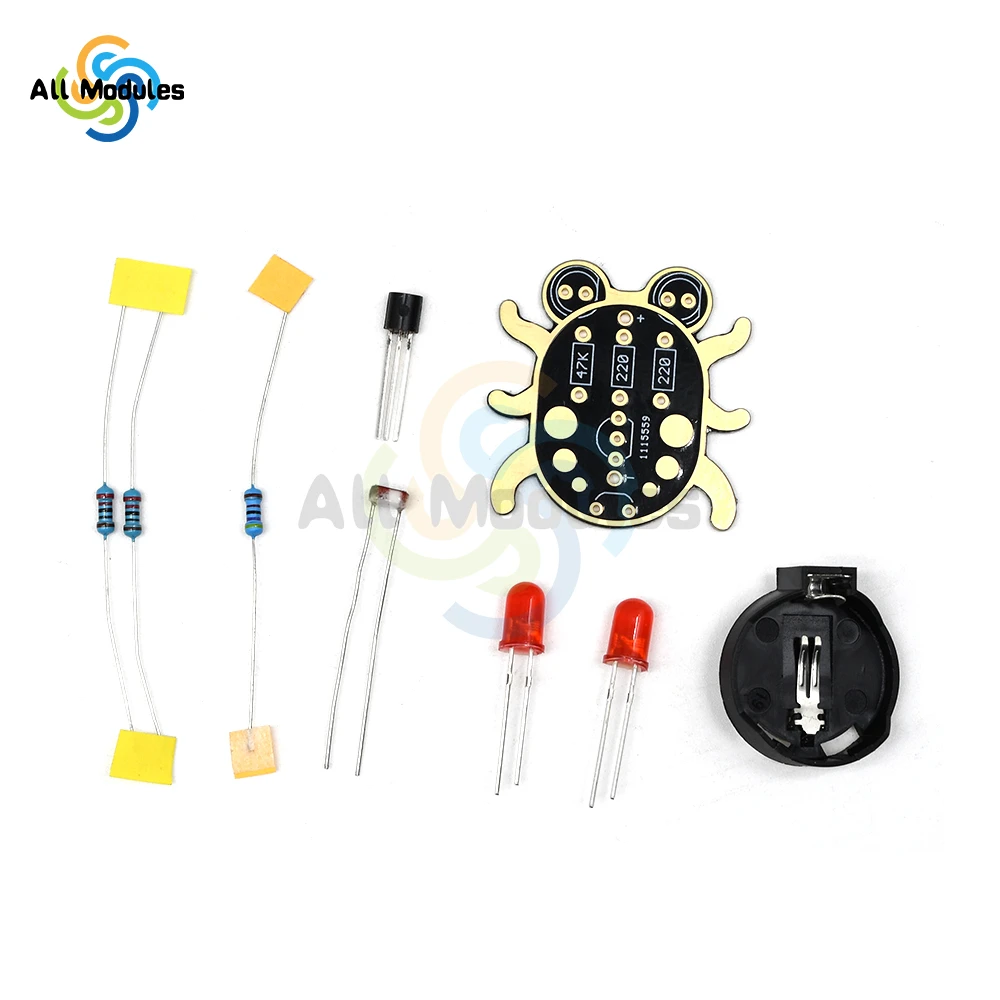 Weevil olho diy kit de solda led módulo sensor fotoresistor solda aprendizagem kit diy iniciante aprender a solda divertido kit