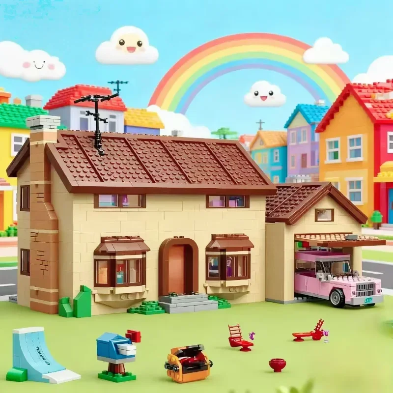 2580PCSStreet View New Family House Building Blocks Kit Residential Classic Villa Model Birthday Festival Gifts For Fans