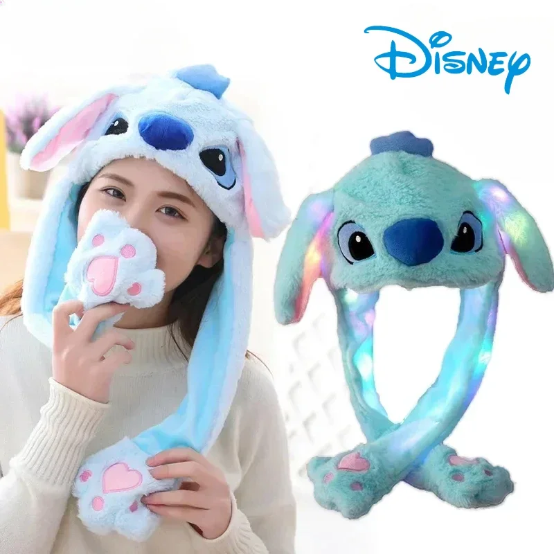 Anime Lilo Stitch Plush Hat Disney Kawaii Cosplay Hat Bouncing Ears Toys Action Figure Accessories Gift Items for Children Party