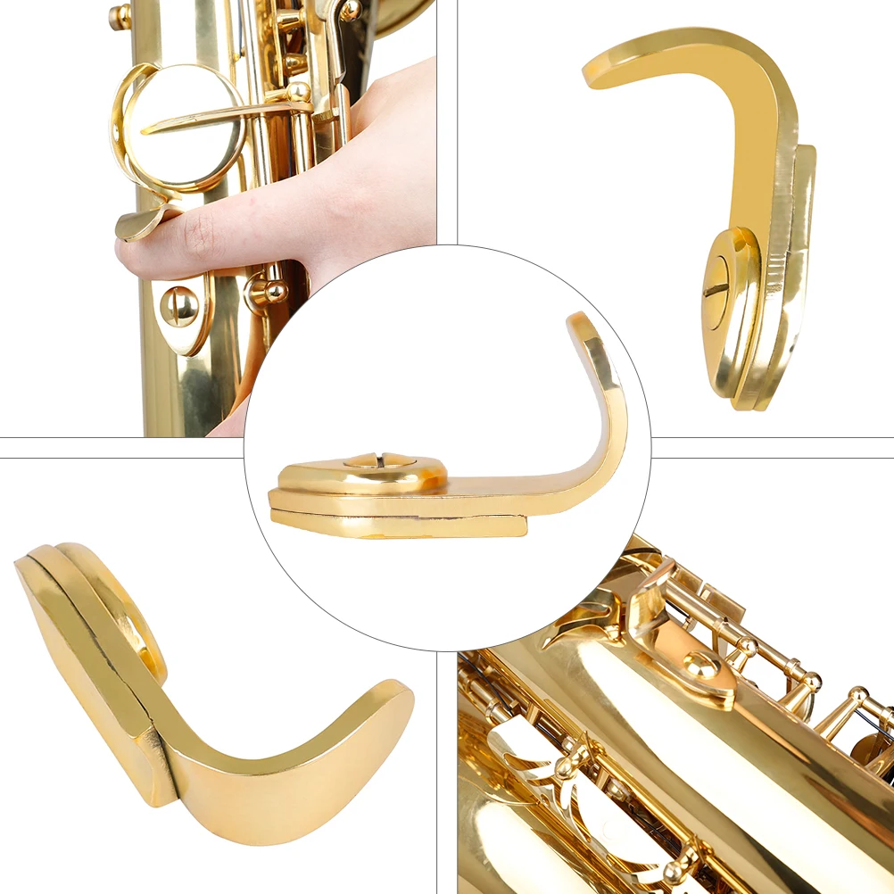 

Metal Saxophone Thumb Rest Cushion Thumb Protector Hook For Alto Tenor Soprano Wind Instruments Durable Comfortable Practice