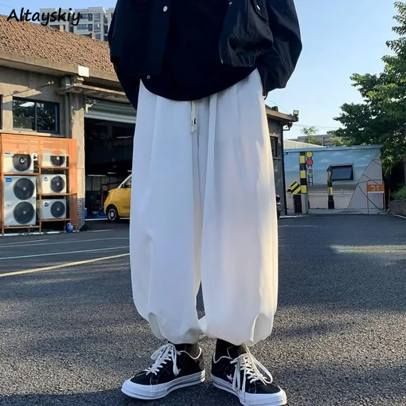 

Harem Pants Women Baggy Chic Solid Harajuku Fashion Drawstring Personality Japanese Style Spring Teens Simple Casual Streetwear