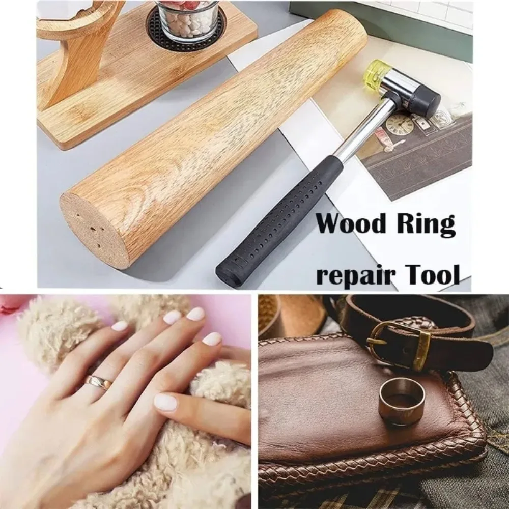 Ring & Bangle Forming Shaping Tool Kit Wooden Mandrel Set Metal Ring Sizer Stick Rubber Mallet Hammer DIY Jewelry Repair Tools