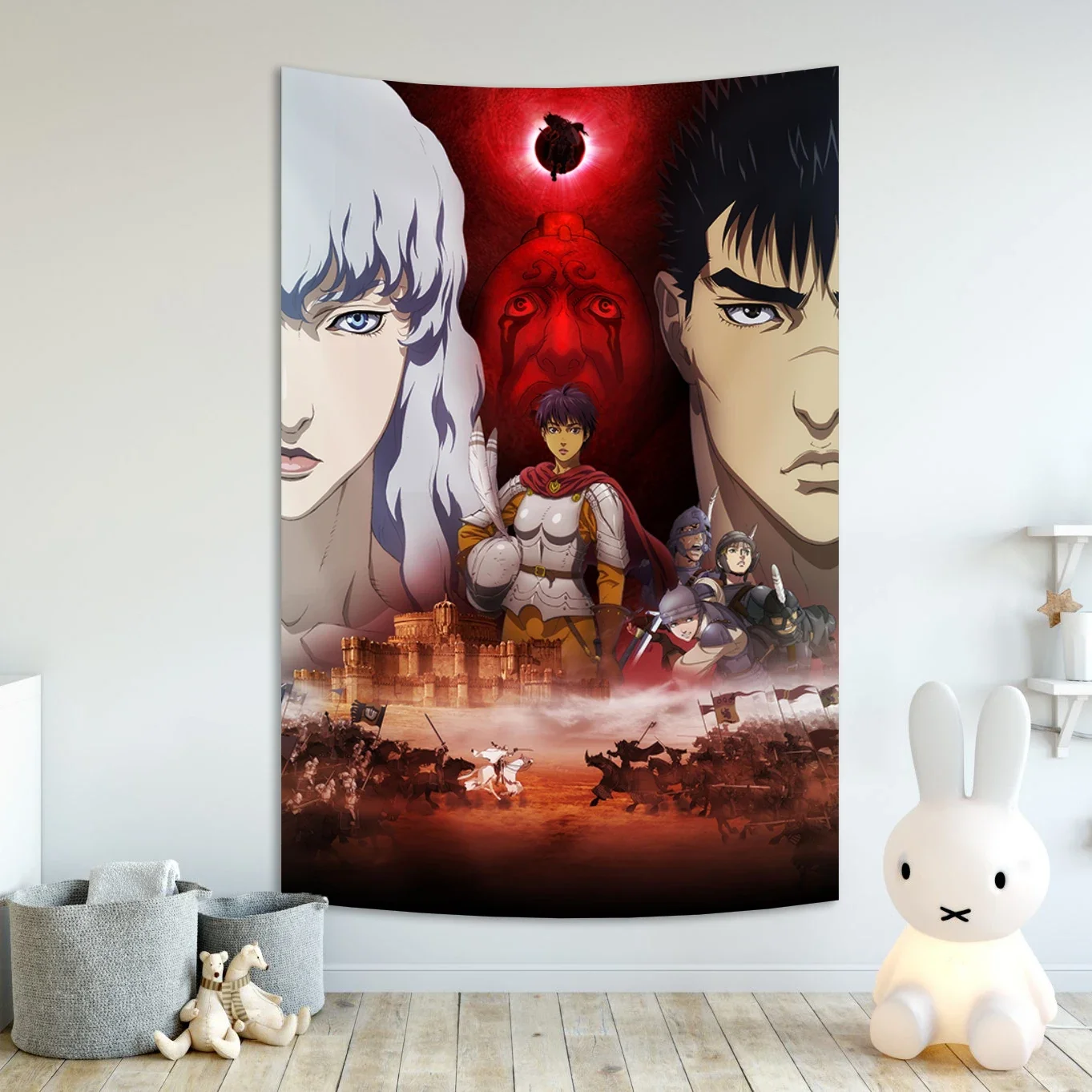 Anime Berserk Sacrifice Tapestry Hanging Printed Home Room Bar Cafe Aesthetic Art Wall Decor