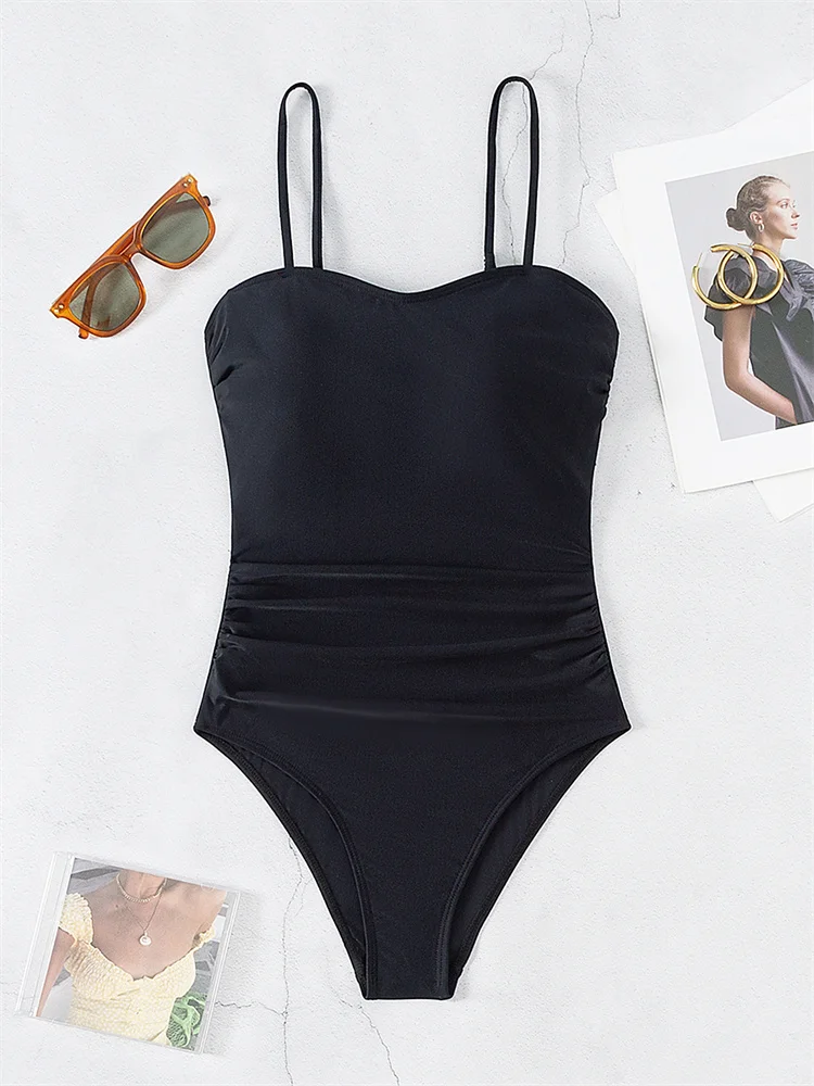 Um pedaço maiô feminino tubo superior banho 2025 novo sexy estilingue sem costas monokini maiô para feminino verão praia bodysuit