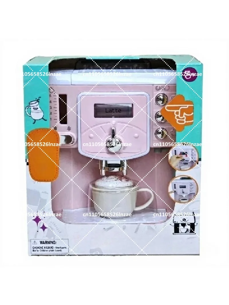 Realistic Electric Coffee Machine Toy Set with Water Tank & Sound, Real Brewing Function for Kids Pretend Play Kitchen
