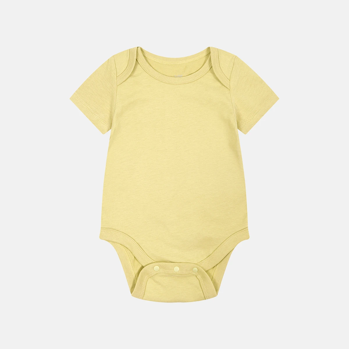 2024 Summer New Baby Cotton jumpsuit Solid Color Short sleeved jumpsuit Yellow Girl\'s Sweetheart All Cotton Climbing Clothes