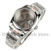 36mm/39mm Watch Case Stainless Steel Oyster Bracelet Waterprpoof for NH35 NH36 Movement 28.5mm Dial Datejust Silver Watch Case