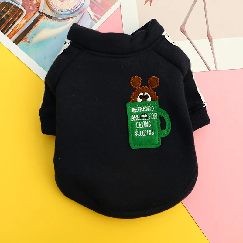 1PC Pet Clothes Cat Autumn/Winter Plush Thick Navy Antenna Elf Round Neck Shirt Suitable for Small and Medium sized Dogs