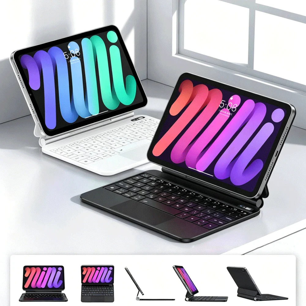 AJIUYU Magic Keyboard for iPad Mini 7 A17 Pro iPad Mini 6 6th/7th Generation 8.3