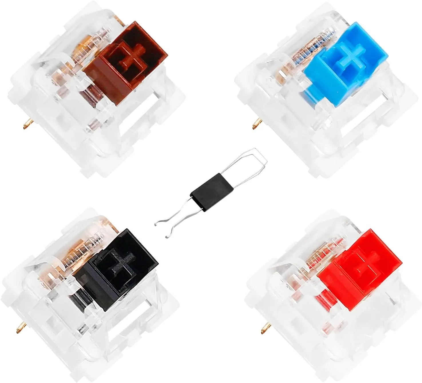 Dustproof Cherry MX Equivalent Keyboard Switches DIY Replaceable Keyswitches with Switch Puller for Mechanical Gaming Keyboard