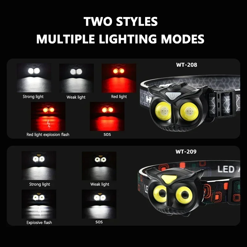 LiitoKala LT-208 LT-209 ضوء قوي البومة الإضاءة المصباح يلوحون حزام التعريفي تطبيق مغناطيسي قوي مع البطارية