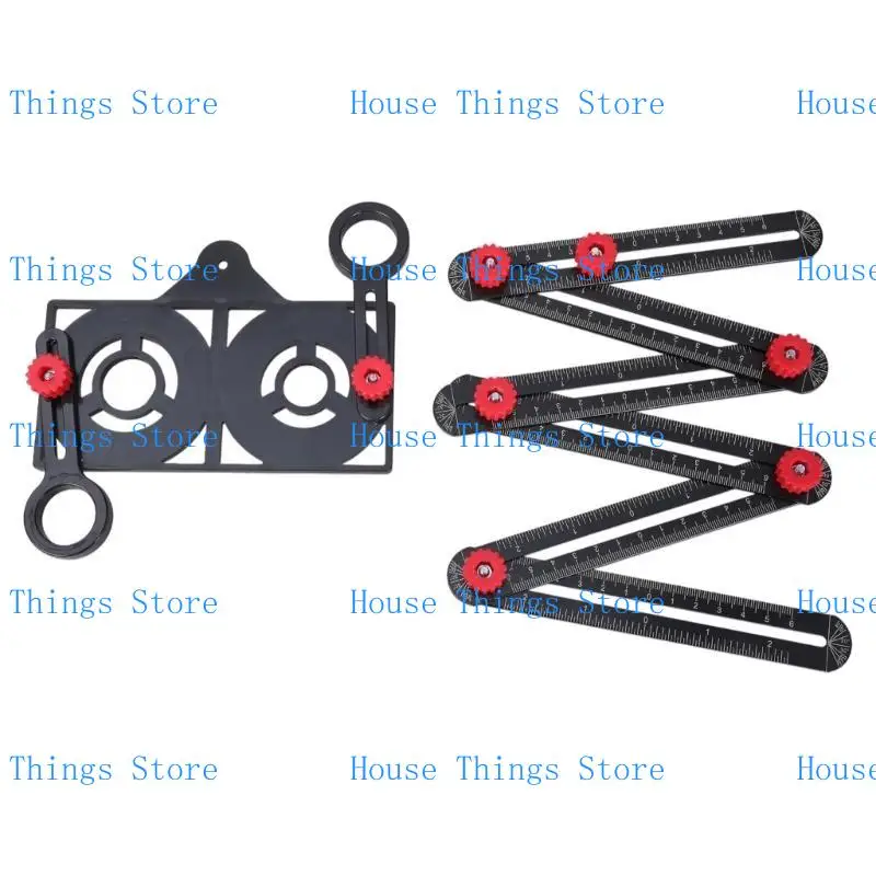Aluminum Alloy Multi-function 6/12 Fold Ruler Angle Finder Universal Angler Ruler Metal Drill Guide Locator 6/12 Fold