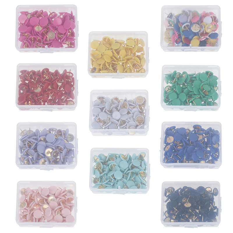 100Pcs Round Push Pins Notice Board Map Thumb Tacks Point Bulletin Drawing Supplies