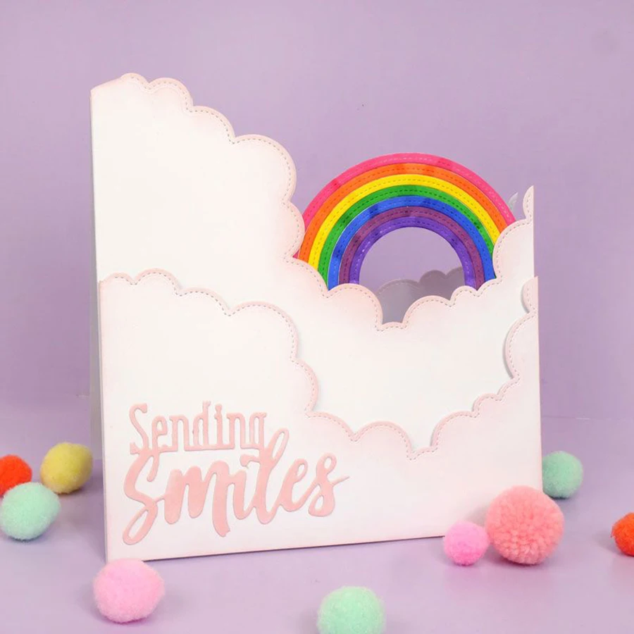 Lucky Goddess Metal Cutting Dies Rainbow & Clouds Diy Scrapbooking Photo Album Decorative Embossing Paper Card Crafts