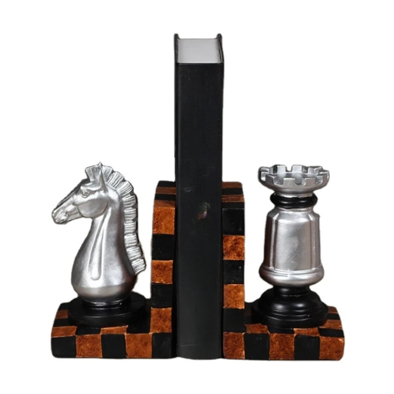 

1 PAIR Resin Craft books Stand Chess Figurines bookends creative bookends home decorations ornaments