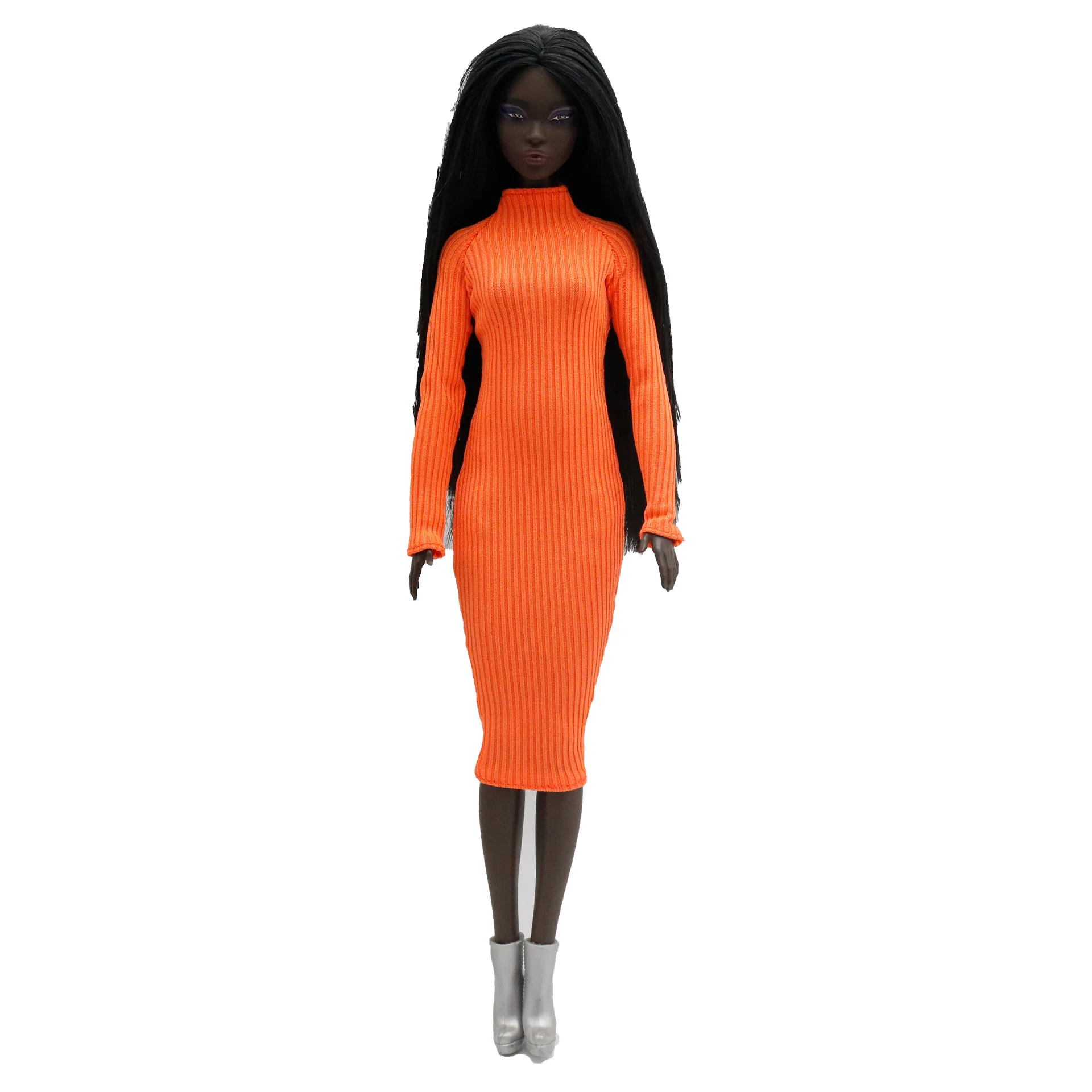 Doll clothing  30cm 1/6 Solid color long sleeved striped slim fit skirt Daily Wear Accessories Clothes for Barbies doll