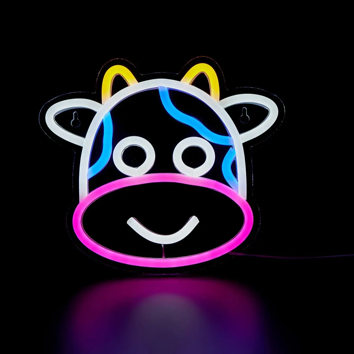 Chi-buy LED Neon Cartoon Cow USB Powered Neon Signs Decor Lamp Signs Birthday Gift Wall Art For Bedroom Room Bar Shop