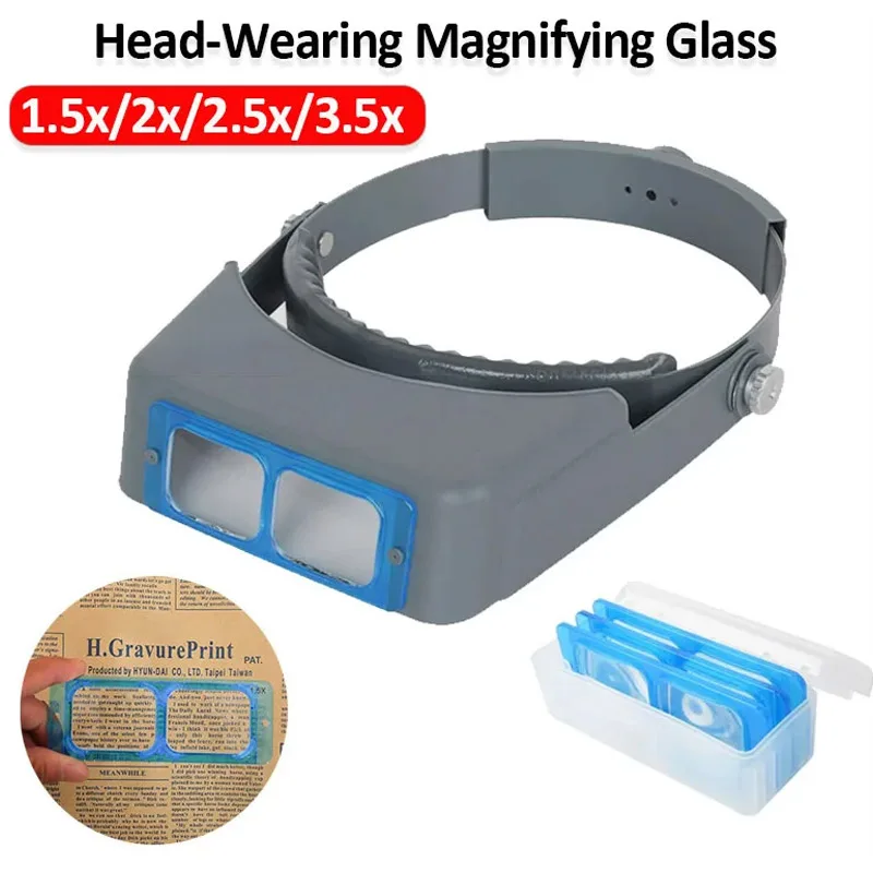 Professiona Headband Magnifier Glasses For Reading Magnifier Illuminated For Watch Repair Jewelry Making Welding Reading