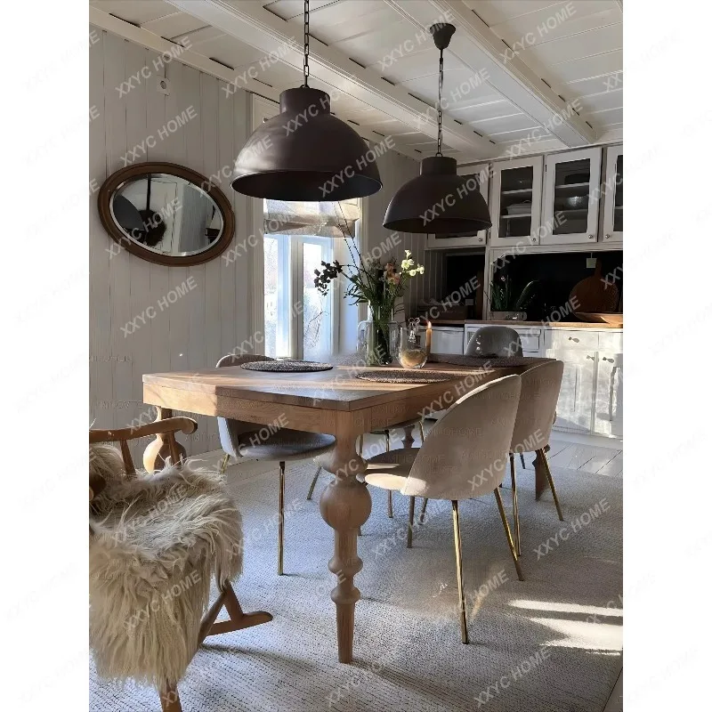 XX solid wood dining table wooden rectangular desk