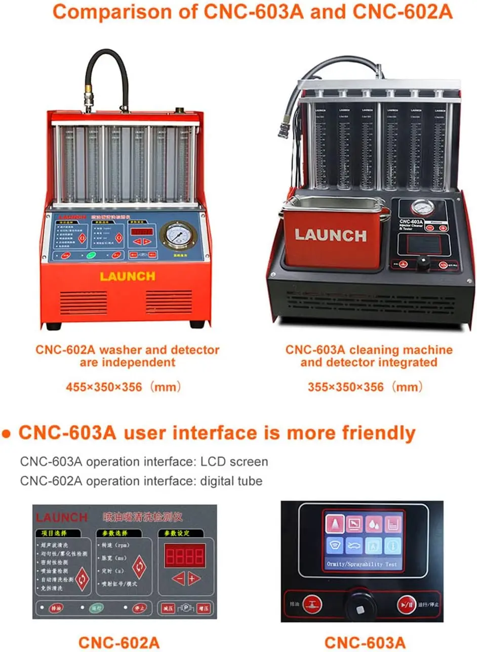 Ultrasonic fuel injector cleaner and tester for car 6-cylinder fuel injection system cleaning machine