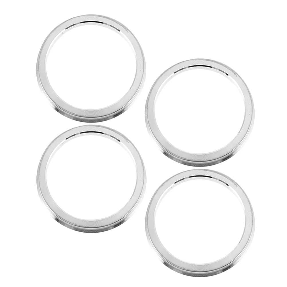 4 Pcs Hub Center Ring Car Decorations Exterior Aesthetic Silver Rings for Centric