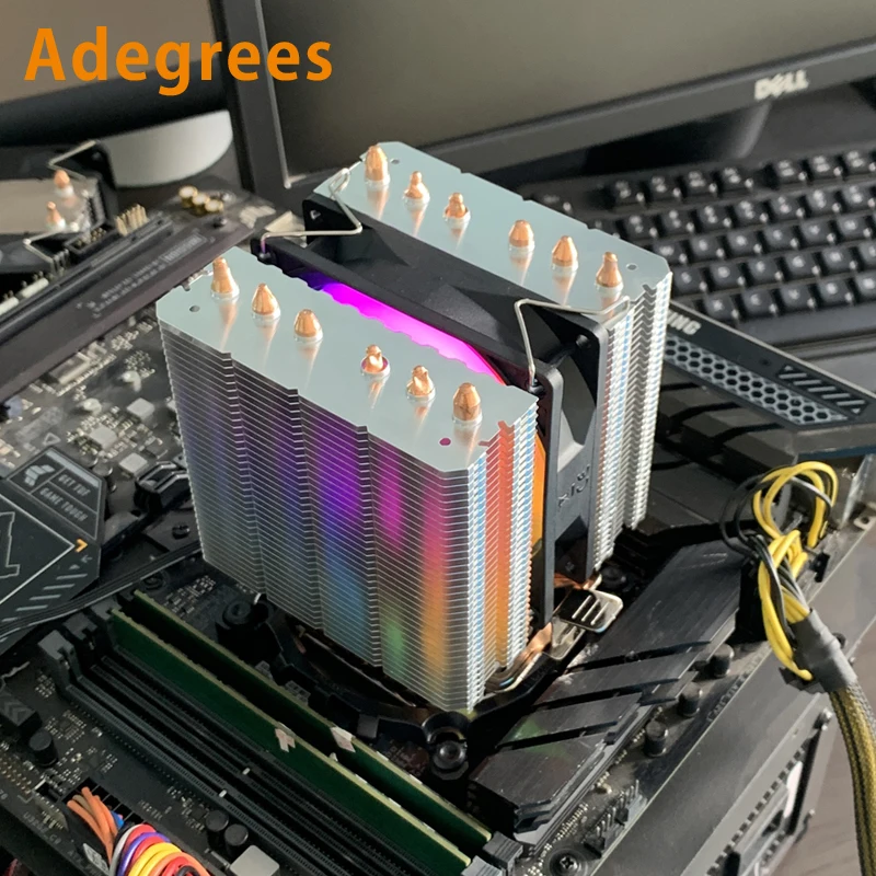 6ヒートパイプ-x99-cpu空冷クーラー-4ピン-タワーpcラジエーター-ファン-intel-lga-1700-2011-1200-1366-115x-x79-e5-amd-am4-am5対応