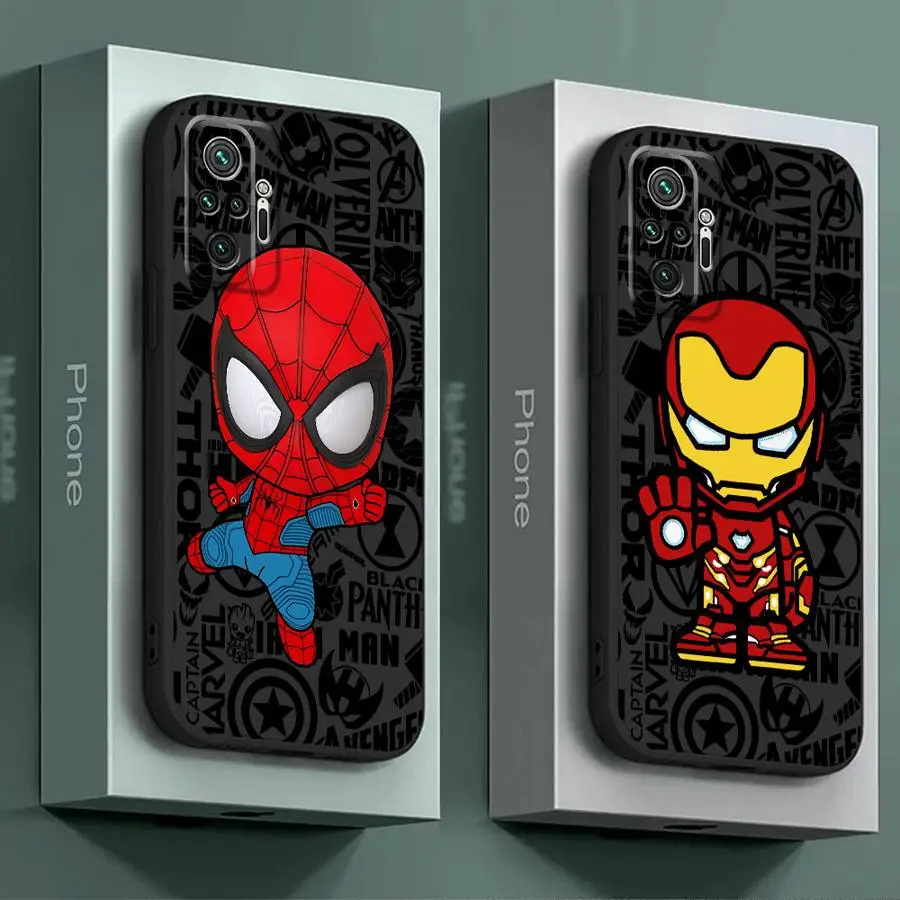 Marvel Spiderman Phone Case for Redmi Note 7 8 Pro 8T 9 Pro 9S 10 4G 5G 10 11S 10 11 12 13Pro 10Lite 12 13ProPlus5G 12 13 4G 5G