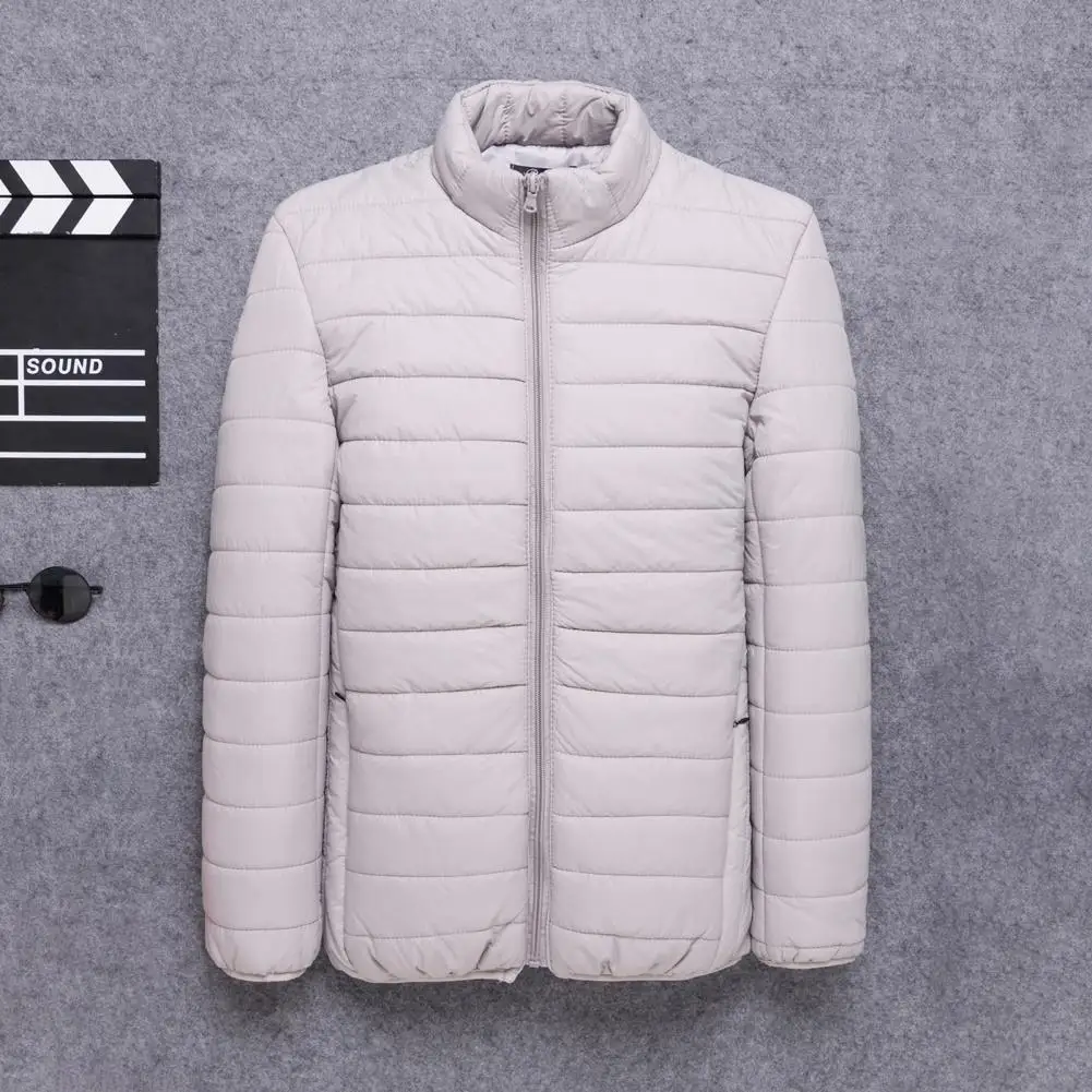 Autumn And Winter Light Jacket Men's Fashion Short Large Size Ultra Thin Bright Couple Slim Jacket Casual Warm Jacket