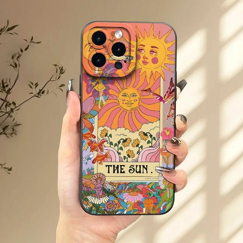 Psychedelic Sun Pattern Phone Case For IPhone 17 Pro Max 16 15 14 13 12 11 Pro XS X XR 16E 17E 16 7 8 Plus 17Air Silicone Cover