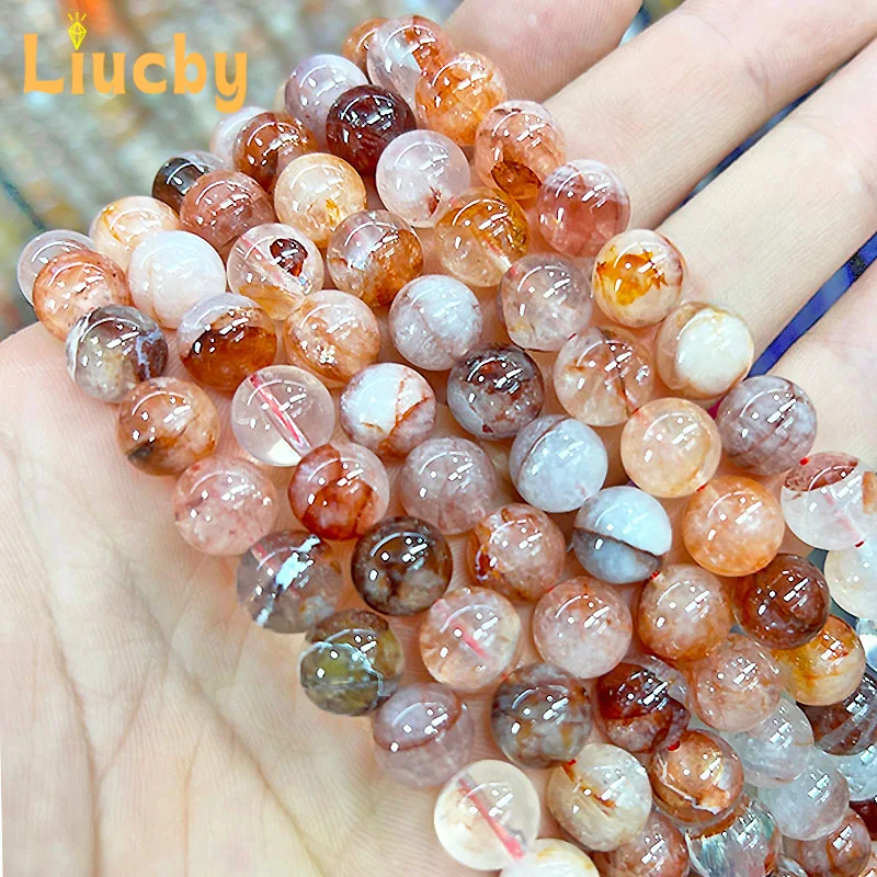 New models Natural Stone Red Drifting Flower Handmade Smooth beads DIY Bracelets gift For Jewelry Making 15\