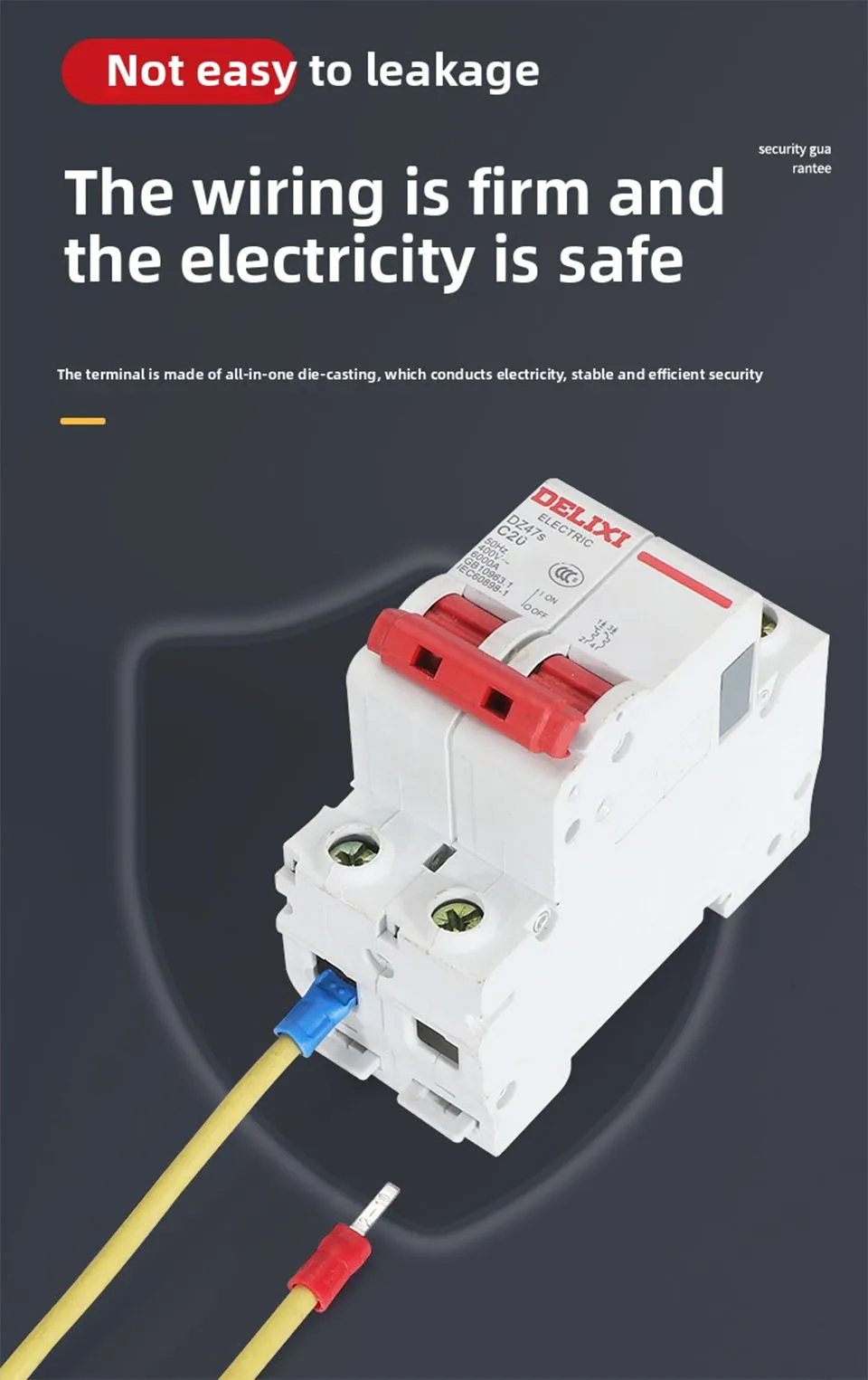 DBV Isolierter kaltgepresster Klemmenblock C45 Schalterstecker Kupferverbindungsdraht Ohrblattform Crimpklemmen Elektrischer Steckverbinder – Detail 5