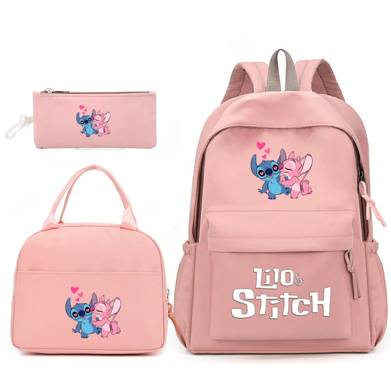 

Disney Lilo Stitch 3pcs/Set Backpack with Lunch Bag for Teenagers Student School Bags Casual Comfortable Travel Sets