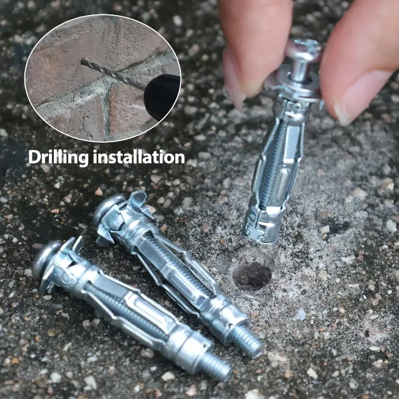 10/100 قطعة M4 الثقيلة مولي بولت الكربون الصلب التوسع المراسي المجوفة جدار السحابات لتثبيت تركيب الجصي الجافة #4