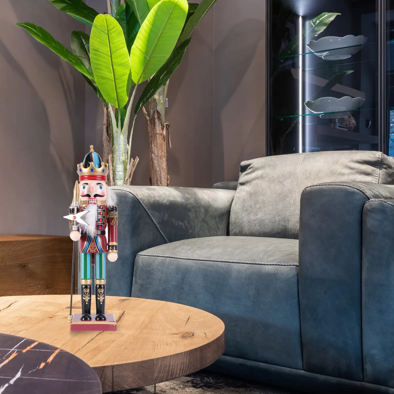 

Wooden Nutcracker Soldier Decor Craft Ornament Premium Portable Desktop Puppets Decor For Home Cabinet Christmas Gift