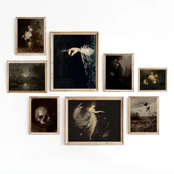 Dark Academia Vintage Moody Victorian Posters and Prints Canvas Painting Wall Art Picture for Living Room Home Decoration