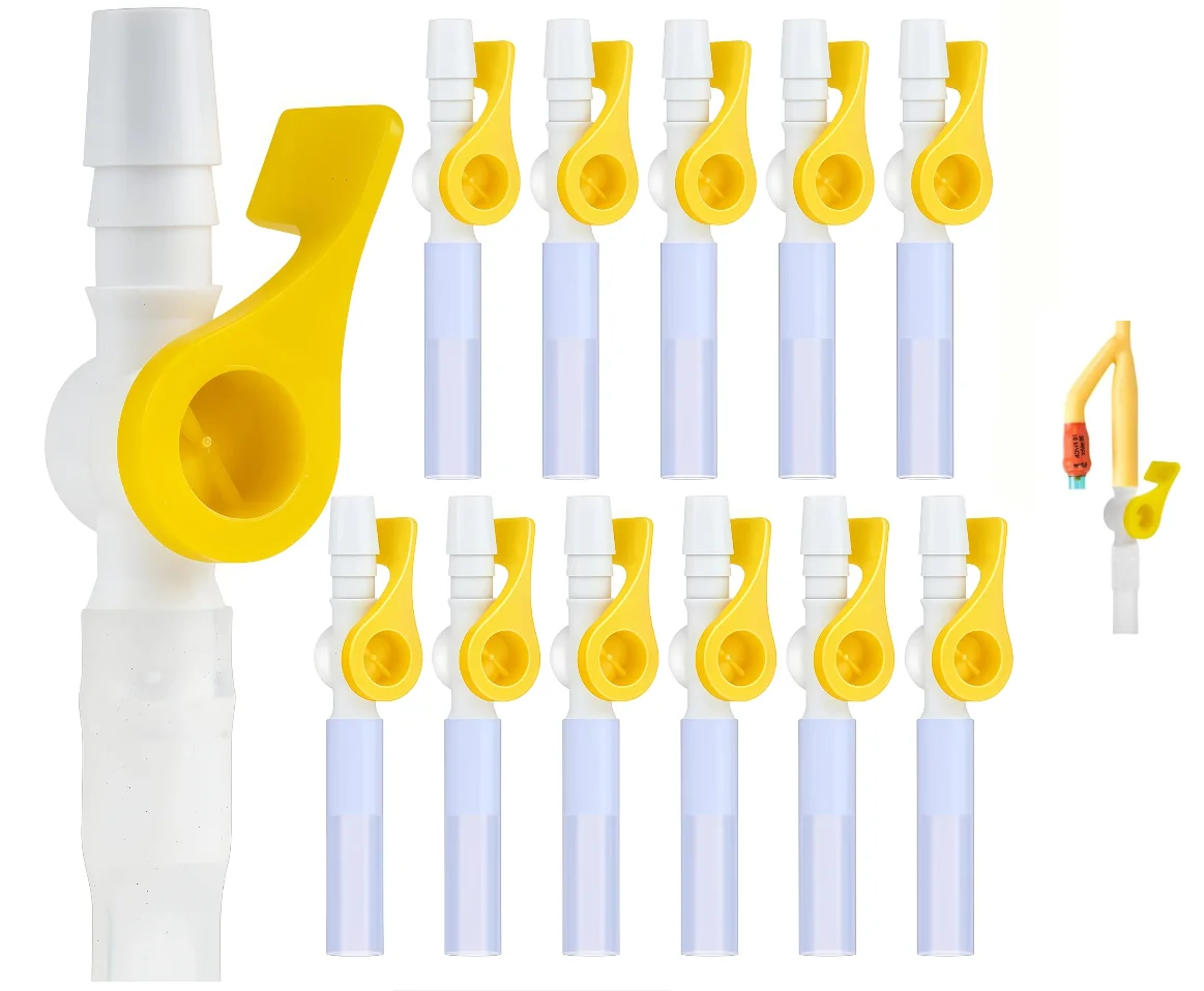 4/8 Pack Comfort Flow Drainage Control Valve, Universal Replacement Accessory for Catheter & Liquid Collection Tubing