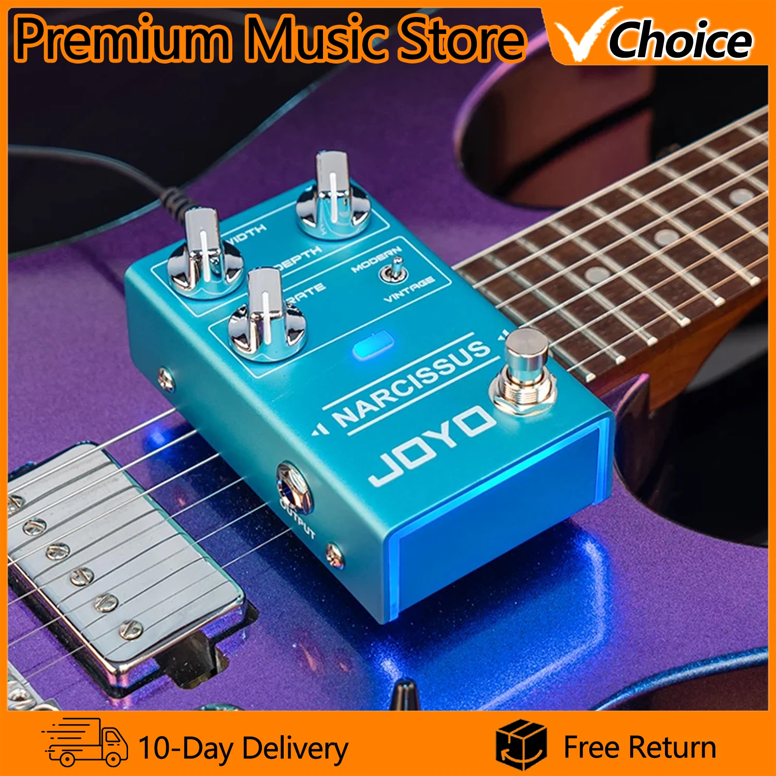JOYO Guitar Pedal R-22 NARCISSUS Chorus Effect True Bypass Semi-Analog Circuit Multiple Chorus Effects Guitar Parts & Accessory
