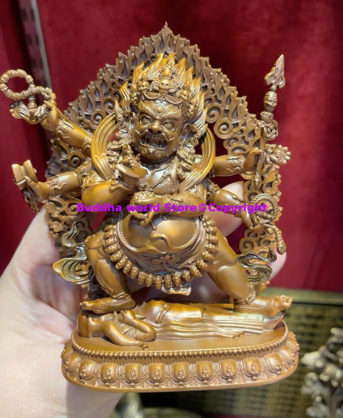 high quality six-arm Mahakala Exorcism buddha statue tibet buddhist altar supplies COPPER HOME family temple buddhist worship