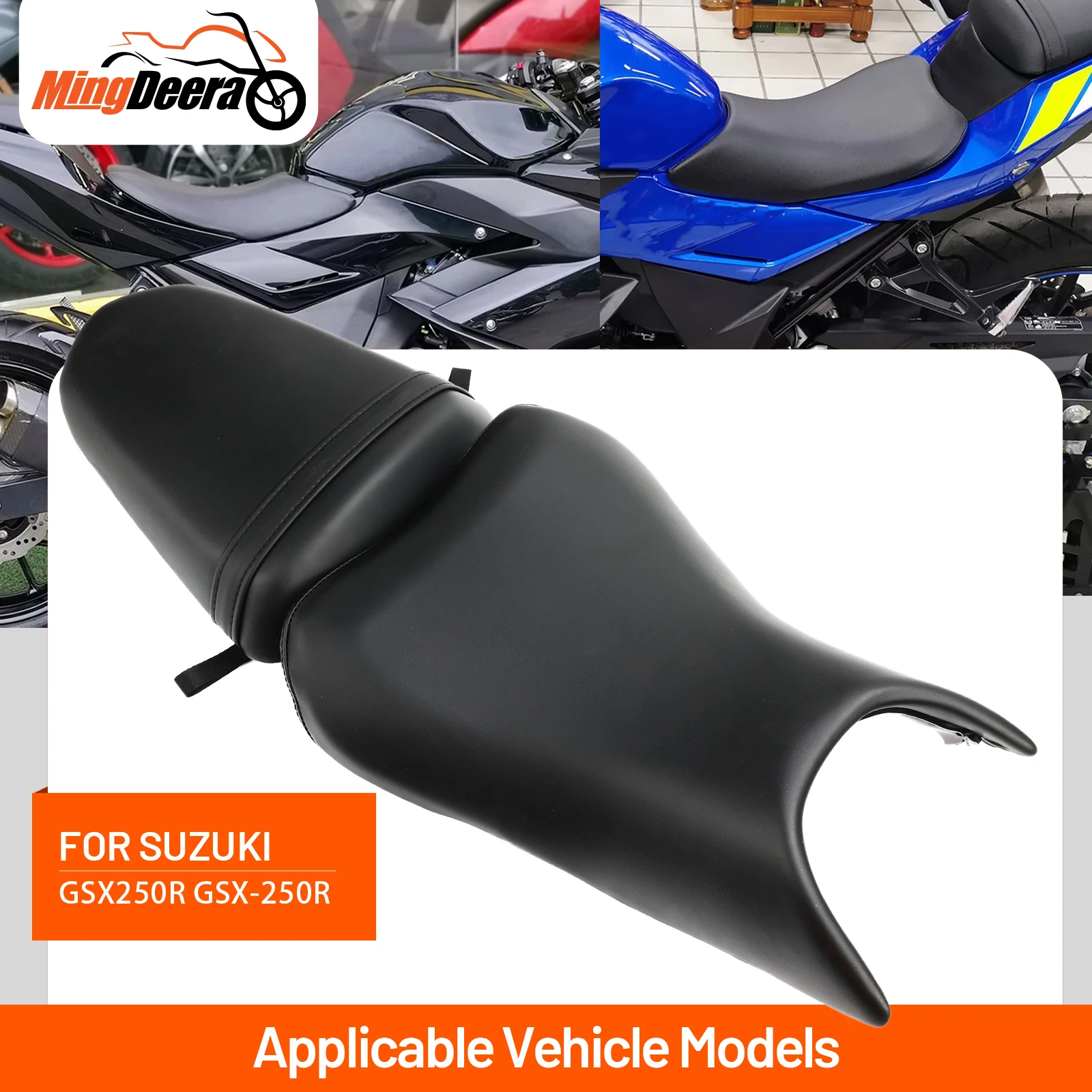 

Motorcycle Black Rear Passenger Seat Pillion Cushion or Front Rider Driver Seat Cushion For Suzuki GSX250R GSX-250R 2017-2023