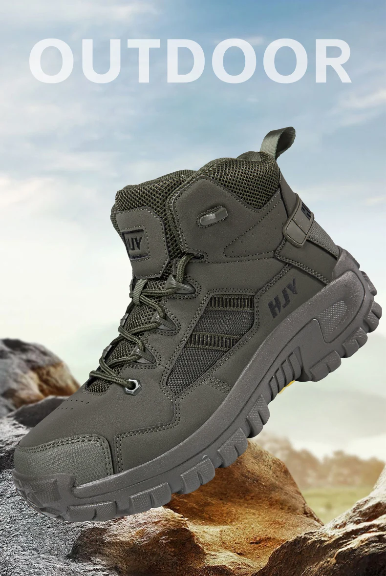 Neue Herren-Taktikstiefel in Übergrößen 39-46, Rutschfeste Outdoor-Wanderschuhe, Verschleißfeste Trekking-Knöchelstiefel – Detail 2