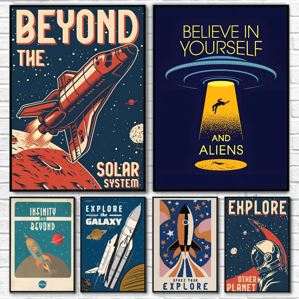 Space Travel Poster Poster Paper Print Home Living Room Bedroom Entrance Bar Cafe Art Painting Decoration