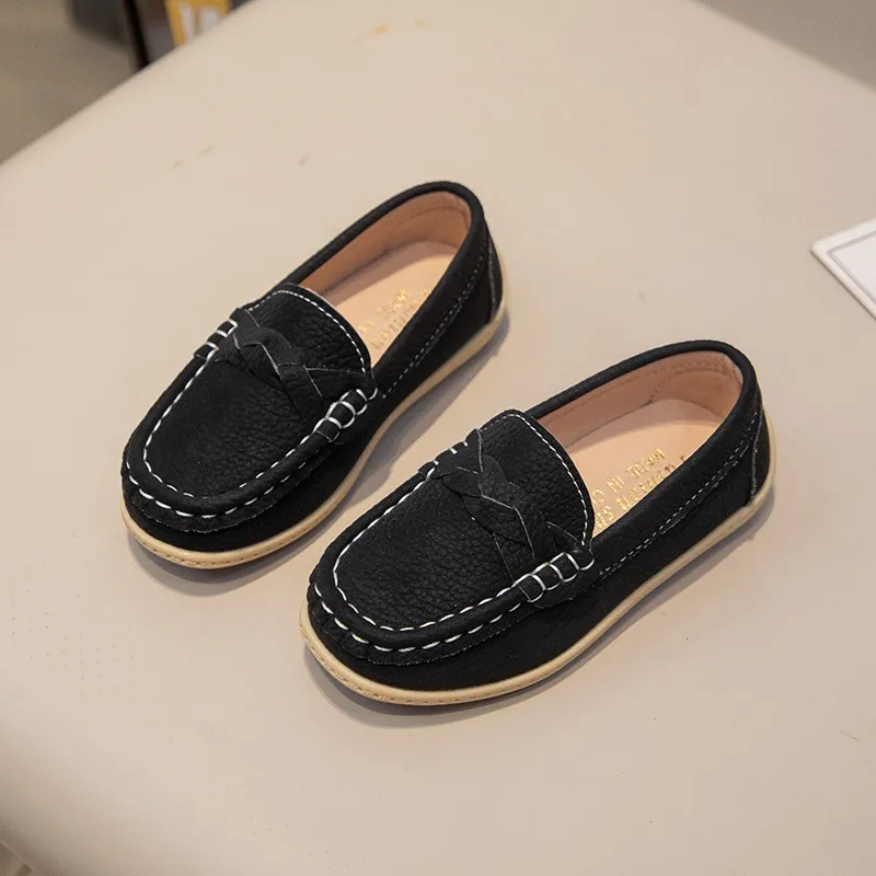 

Leather Luxury Kids Loafers Baby Little Boys Girls Moccasins Toddler Flats Casual Boat Children's Wedding Shoes Autumn