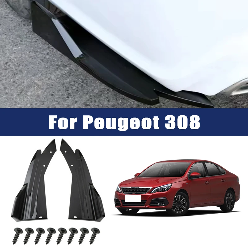 

Car Rear Bumper Spoiler Lip Carbon Fiber Wing Trim Protection Anti-crash Diffuser Side Skirt Wrap Angle Splitter For Peugeot 308