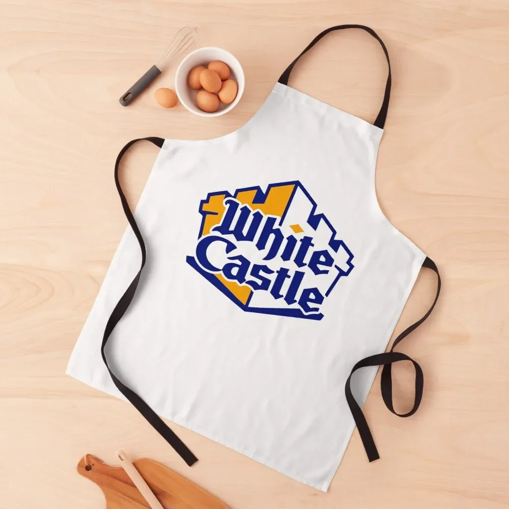 center White Castle fitness Apron Bib For Kitchen Chef Uniform Apron