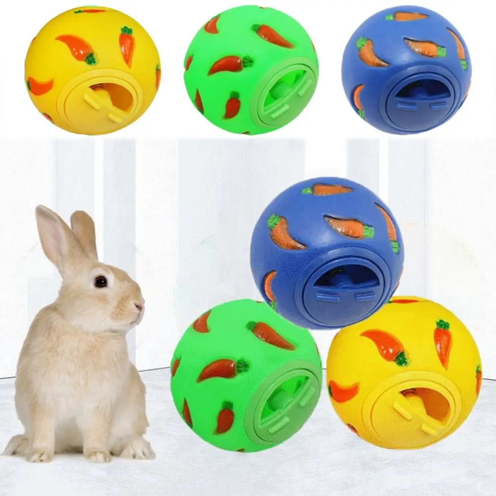 Practical Bite Resistant Rabbit Treat Ball Interactive PVC Rabbit Tumbler Ball Small Pet Slow Feeder For Kitten