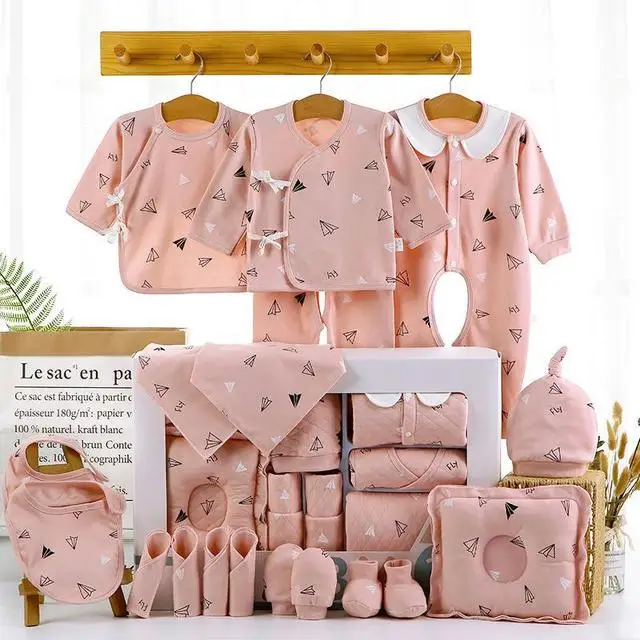 18/22 Pieces Newborn Clothes Baby Gift Pure Cotton Baby Set 0-3 Months Autumn And Winter Kids Clothes Suit Unisex Without Box